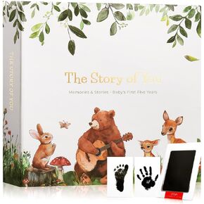 Baby Book for Girls and Boys, Timeless First 5 Year Baby Books for Baby Shower, Scrapbook Album from Birth to Age 5, Baby Photo Albums Gender Neutral Baby Items,154 Pages