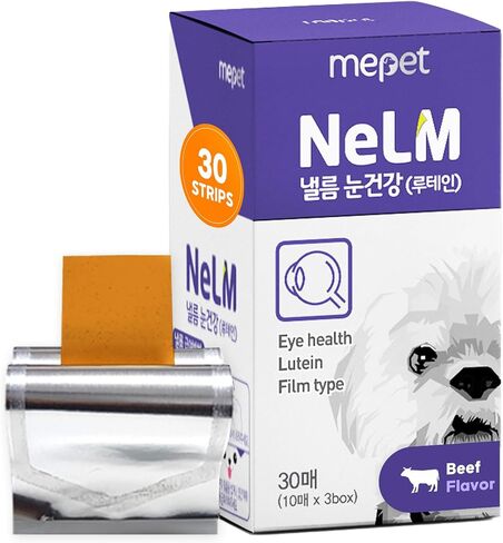 Mepet NeLM Dental Support for Dogs - Dental Care with Propolis Extract, Remove Plaque & Tartar, Bad Dog Breath - Orally Dissolving Film, Allergens and Additives Free - Beef Flavor (30 Strips) in Saudi Arabia