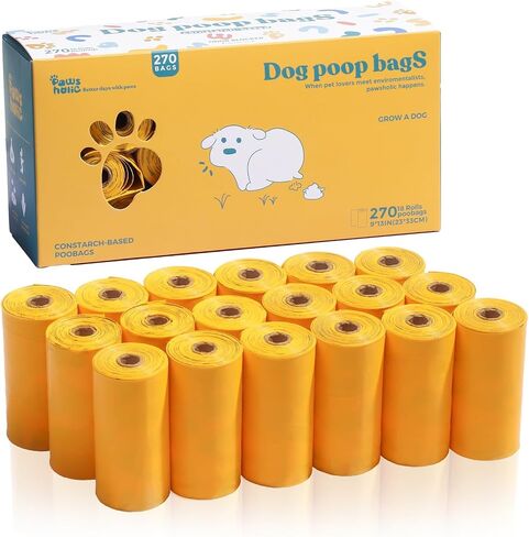 Dog Poop Bags Rolls Thickened Leak Proof Dog Waste Bags -270 Count 18 Rolls - Doggie Poop Bag for Small and Big Dogs(Lavender) in Saudi Arabia