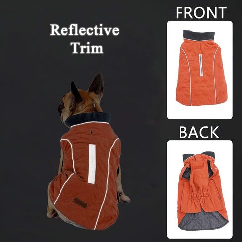 Cold Winter Dog Pet Coat Jacket Vest Warm Outfit Clothes for Small Medium Large Dogs XS Orange CW-181117-C338-Orange-XS in Kuwait