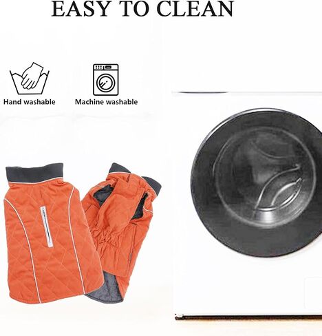 Cold Winter Dog Pet Coat Jacket Vest Warm Outfit Clothes for Small Medium Large Dogs XS Orange CW-181117-C338-Orange-XS in Kuwait