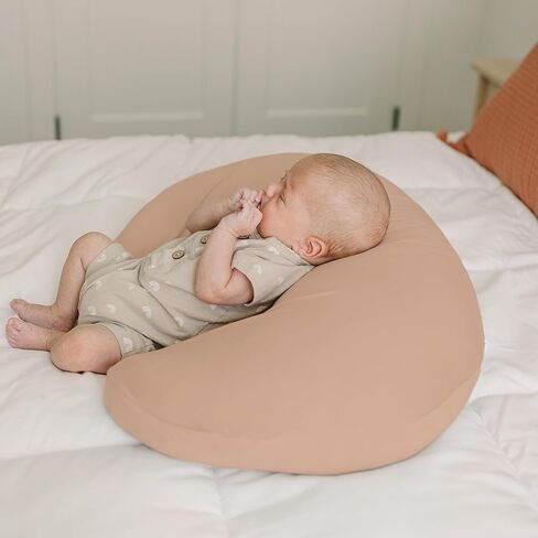 Konssy 2 Pack Nursing Pillow Covers, Soft Stretchy Cover for Breastfeeding | Covers Only, Milk Silk Fabric, Breathable & Machine Washable, Slipcovers for Newborn Baby Boy Girl, (Beige, Blossom) in Saudi Arabia