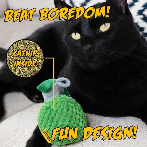 TNT Feather Cat Toys with Catnip, Jingle Sound Toy, Soft Fun Cat Kicker Toys to Chase, Exercise, Swatting, Hunting, and Biting for Indoor Cats of All Breeds in Saudi Arabia