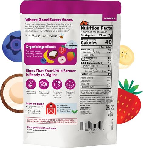 Once Upon a Farm Organic Coconut Melts, Mixed Berry, 8ct in Kuwait