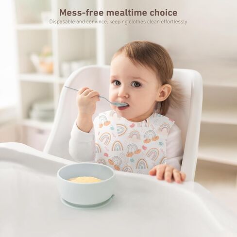 Babebay Disposable Baby Bibs, 30 Pcs Individually Packaged Baby Bibs with Catcher and Leakproof Liner for Baby Boys and Girls in Saudi Arabia