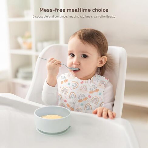 Babebay Disposable Baby Bibs, 30 Pcs Individually Packaged Baby Bibs with Catcher and Leakproof Liner for Baby Boys and Girls in Saudi Arabia