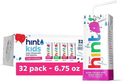 Hint Kids Water Apple, Pure Water Infused Apple, Zero Sugar, Zero Calories, Zero Sweeteners, Zero Preservatives, Zero Artificial Flavors, 6.75 Fl Oz (Pack of 32) in Saudi Arabia