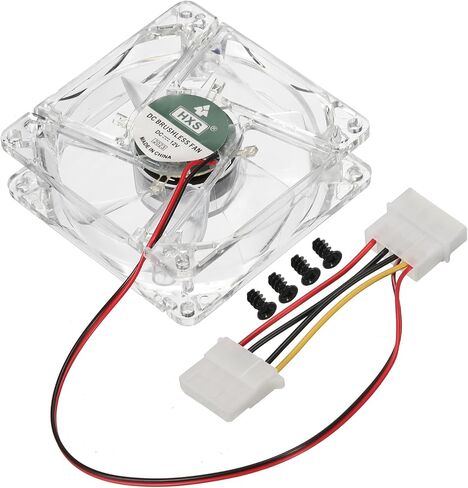MECCANIXITY Clear Computer Case Fan 1800RPM 80mm 4 Pin Blue LED Silent Cooling Fan 4 LED 12V for Desktop Computer Radiators with 4 Screws in Saudi Arabia