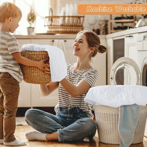 Yoofoss Waterproof Crib Mattress Protector, Quilted Crib Mattress Pad Cover Soft and Breathable, Machine Washable Toddler Mattress Protector for Standard Baby Crib Size 52''x28'' in Saudi Arabia