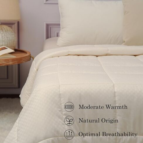 CUDDLE DREAMS Wool Comforter Duvet Insert, 100% Australian Wool Filling with Soft Noiseless Cotton Shell, Natural Warmth (Midweight for All Season, King) in Kuwait