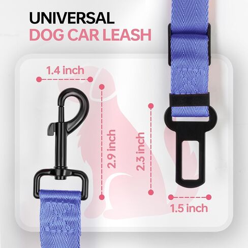 Thickened Dog Seat Belt for Car, 3 Pack Set Retractable Dog Car Leash Adjustable Dog Seat Belt for Vehicle Nylon Pet Safety Seat Belts Heavy Duty & Elastic,Seat Belt for Large Dogs in Car, Black in Saudi Arabia
