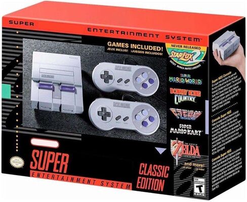وحدة تحكم ألعاب الفيديو لـ SNES Classic Edition Spuer لنظام NES Mini، تحميل مسبق 21 مسؤول لألعاب SNES الأصلية، وصلة إلى تلفزيون عالي الدقة، التوصيل والتشغيل in Saudi Arabia