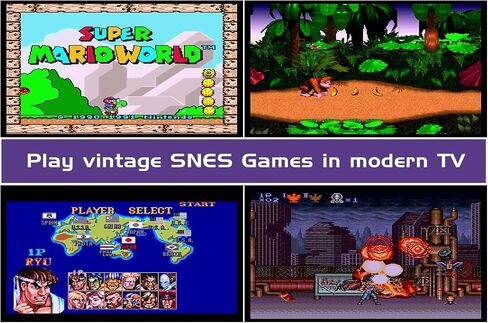 وحدة تحكم ألعاب الفيديو لـ SNES Classic Edition Spuer لنظام NES Mini، تحميل مسبق 21 مسؤول لألعاب SNES الأصلية، وصلة إلى تلفزيون عالي الدقة، التوصيل والتشغيل in Saudi Arabia