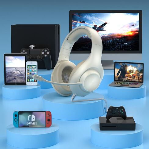 Gaming Headset PS5 Headset, Wired Headset with 7.1 Surround Sound, H-7 Gaming Over Ear Headphones with Noise Cancelling Flexible Mic Memory Earmuffs, for PC/PS5/PS/XboxSeries X/S/Switch (Purple) in Kuwait