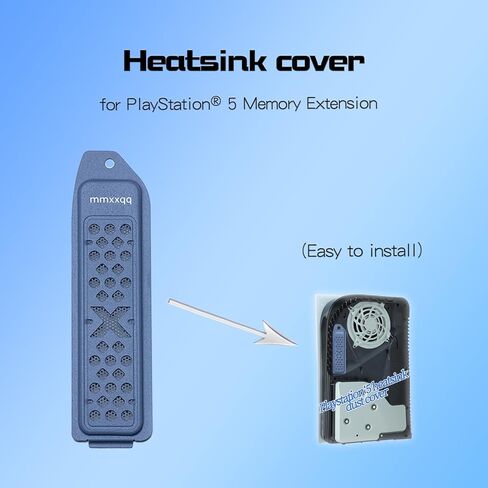 غطاء حوض الحرارة بفتحة توسيع PS5 M.2 SSD، مناسب لتبديد الحرارة PS5 NVMe SSD، مقاوم للغبار، مسامي، (أسود) in Kuwait