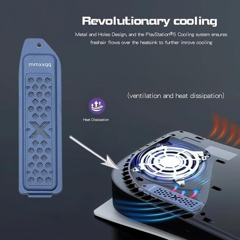 غطاء حوض الحرارة بفتحة توسيع PS5 M.2 SSD، مناسب لتبديد الحرارة PS5 NVMe SSD، مقاوم للغبار، مسامي، (أسود) in Kuwait