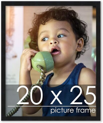 Poster Palooza 18x24 Frame Black Solid Wood Picture Frame | 0.75 Inch Moulding Width | Includes UV Acrylic Plexiglass, Foam Board Backing & Hanging Hardware in Kuwait