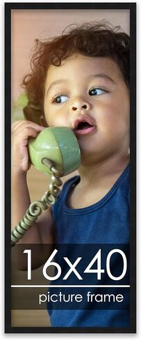 Poster Palooza 18x24 Frame Black Solid Wood Picture Frame | 0.75 Inch Moulding Width | Includes UV Acrylic Plexiglass, Foam Board Backing & Hanging Hardware in Kuwait