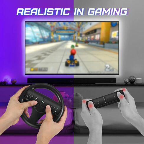 Steering Wheel for Wii Remote Controller - Steering Wheel for Wii Mario Kart - Racing Wheel for Nintendo Wii Games - Wii and Wii U Game Accessories - 2 Pack in Kuwait