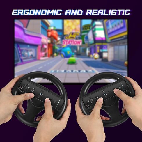 Steering Wheel for Wii Remote Controller - Steering Wheel for Wii Mario Kart - Racing Wheel for Nintendo Wii Games - Wii and Wii U Game Accessories - 2 Pack in Kuwait
