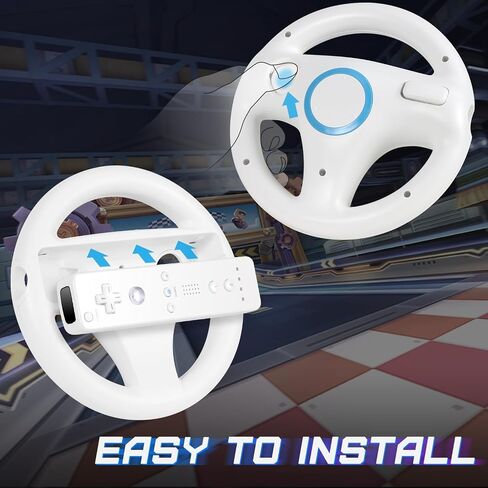 Steering Wheel for Wii Remote Controller - Steering Wheel for Wii Mario Kart - Racing Wheel for Nintendo Wii Games - Wii and Wii U Game Accessories - 2 Pack in Kuwait