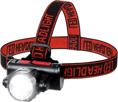 Jexree Headlamp Rechargeable 1500 Lumen LED USB Rechargeable Headlight w/Red Light IP65 Waterproof Head Lamp with Bright Flashlight Beam for Hiking & Outdoor Camping Gear, Black in Saudi Arabia