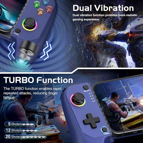 Mobile Gaming Controller for iPhone/Android,Wireless Phone Controller Support Phone Case, Hall Effect Game Controller with RGB for Xbox Game, for PlayStation,Cloud Gaming,Call of Duty,Steam Link -Blue in Saudi Arabia