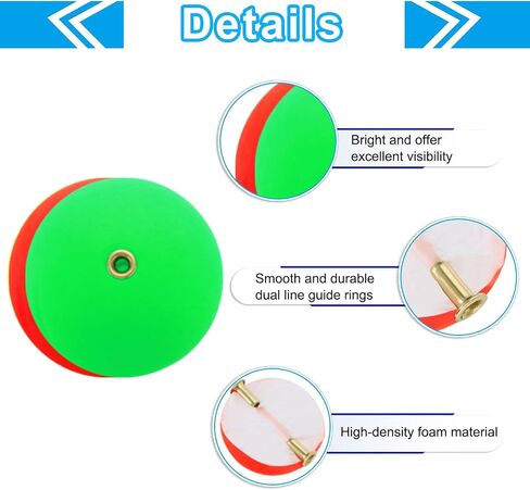 PATIKIL Fishing Bobber 24mm/0.9 Inch Dia, 30 Pack Slip Foam Floats Buoy Rig Stoppers for Crappie Trout Bass Fishing, Red,Green in Saudi Arabia