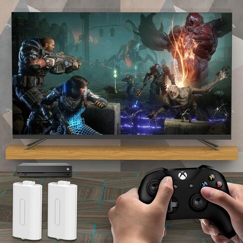 Rechargeable Xbox one Battery Pack,2Pack 5180mWh(1400mAH) 3.7V Lithium Batteries White Compatible for Xbox Series X|S,Xbox One S/One X/Elite Controllers(2 Batteries Only) in Saudi Arabia