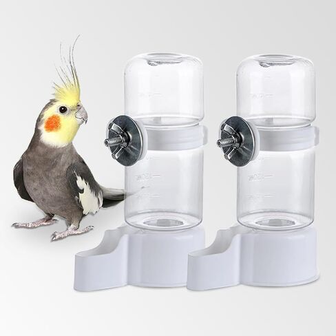 Automatic Pet Bird Water Feeder, 5.28in Bird Water Dispenser for Cage, Bird Cage Suspended Automatic Water Dispenser, Bird Feeders for Parakeet Budgie Cockatiel Lovebirds Canary Finch in Saudi Arabia