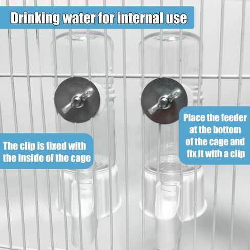 Automatic Pet Bird Water Feeder, 5.28in Bird Water Dispenser for Cage, Bird Cage Suspended Automatic Water Dispenser, Bird Feeders for Parakeet Budgie Cockatiel Lovebirds Canary Finch in Saudi Arabia
