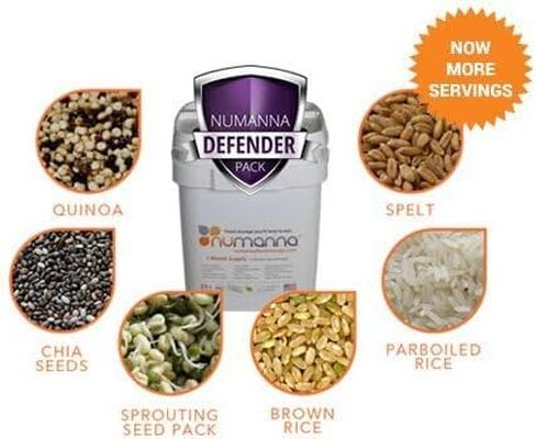 NuManna 204 Meals, Emergency Survival Food Storage Kit, Separate Rations, In A Bucket, 25+ Year Shelf Life, GMO-Free in Saudi Arabia