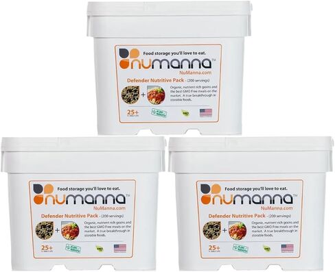 NuManna 204 Meals, Emergency Survival Food Storage Kit, Separate Rations, In A Bucket, 25+ Year Shelf Life, GMO-Free in Saudi Arabia