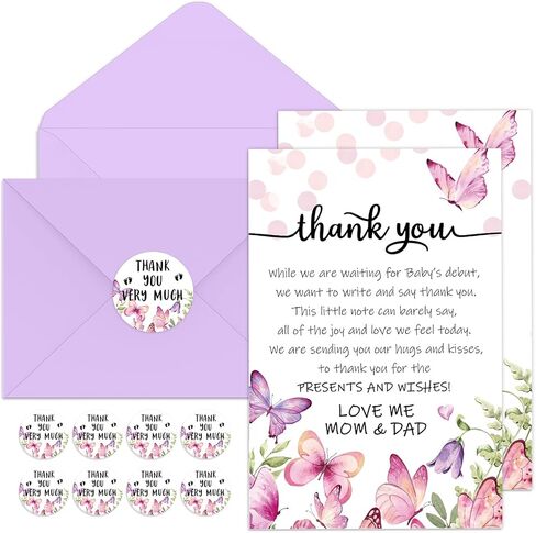 Chuangdi 50 Sets Baby Shower Thank You Cards with Envelopes and Sticker 50 Baby Shower Appreciation Greeting Cards Gratitude Gift for Guest(Star) in Saudi Arabia