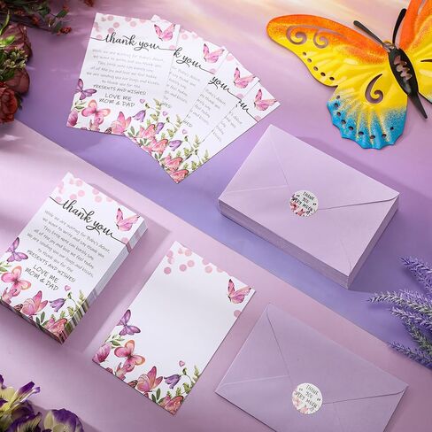 Chuangdi 50 Sets Baby Shower Thank You Cards with Envelopes and Sticker 50 Baby Shower Appreciation Greeting Cards Gratitude Gift for Guest(Star) in Saudi Arabia