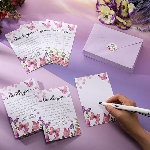 Chuangdi 50 Sets Baby Shower Thank You Cards with Envelopes and Sticker 50 Baby Shower Appreciation Greeting Cards Gratitude Gift for Guest(Star) in Saudi Arabia