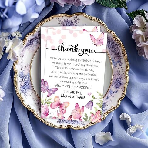 Chuangdi 50 Sets Baby Shower Thank You Cards with Envelopes and Sticker 50 Baby Shower Appreciation Greeting Cards Gratitude Gift for Guest(Star) in Saudi Arabia