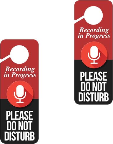 Baby Marley Recording in Progress Do Not Disturb Door Hanger Sign (2), Red and Black, 9.3 x 3.5in in Saudi Arabia