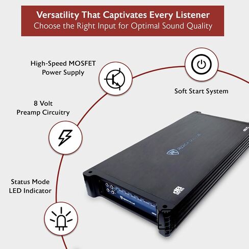 Rockville dB55 4000 Watt/1000w CEA RMS 5 Channel Amplifier Car Stereo Amp, Loud! in Kuwait