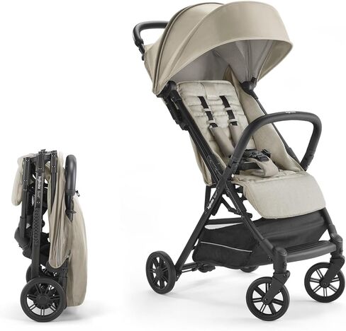 Inglesina Quid Stroller - Alpaca Beige - Ultra Compact Lightweight Travel Stroller, Babies and Toddlers, Airplane Overhead, Foldable, Reclining Seat, Collapsible Canopy, 3 Months - 50 lbs, BPA Free in Saudi Arabia