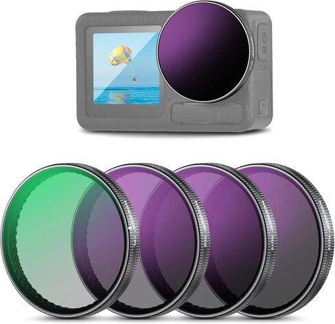 NEEWER ND Filter Set Compatible with DJI Osmo Action 3/4/5 Pro, 6 Pack ND8+ND16+ND32+ND64+ND1000+CPL Neutral Density Polarizing Action Camera Accessories, Multicoated HD Optical Glass, FL-A78 in Saudi Arabia