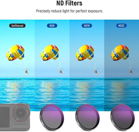 NEEWER ND Filter Set Compatible with DJI Osmo Action 3/4/5 Pro, 6 Pack ND8+ND16+ND32+ND64+ND1000+CPL Neutral Density Polarizing Action Camera Accessories, Multicoated HD Optical Glass, FL-A78 in Saudi Arabia