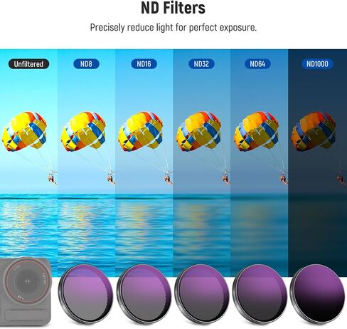 NEEWER ND Filter Set Compatible with DJI Osmo Action 3/4/5 Pro, 6 Pack ND8+ND16+ND32+ND64+ND1000+CPL Neutral Density Polarizing Action Camera Accessories, Multicoated HD Optical Glass, FL-A78 in Saudi Arabia