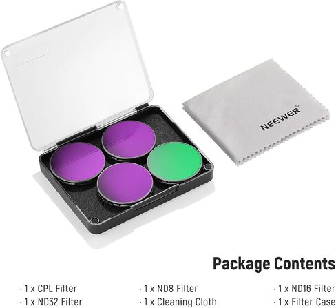 NEEWER ND Filter Set Compatible with DJI Osmo Action 3/4/5 Pro, 6 Pack ND8+ND16+ND32+ND64+ND1000+CPL Neutral Density Polarizing Action Camera Accessories, Multicoated HD Optical Glass, FL-A78 in Saudi Arabia