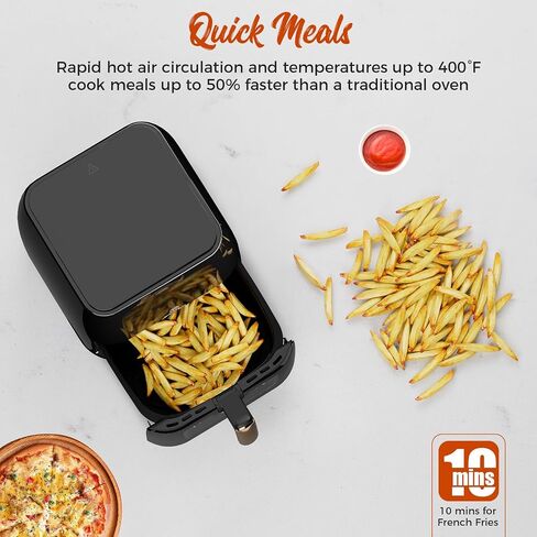 Air Fryer Oven with View Window, 9.5QT XL Large Airfryer Stainless Steel, 400°F Temp, 1min/Time Control, 9 1-Touch Cooking Presets, Nonstick, Automatic Light, Panel Tilt Friendly, 1700W in Saudi Arabia