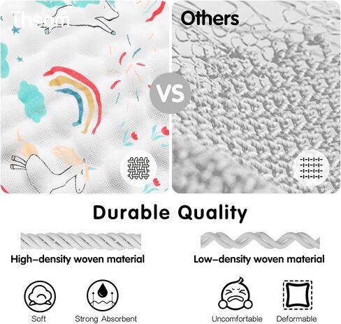 Muslin Burp Cloths 100% Cotton 20''x10'' Hand Washcloths for Baby, Super Soft and Absorbent 6 Layers Baby Burping Cloth for Boys Girls (Rainbow & Animals, 6 Pack) in Saudi Arabia