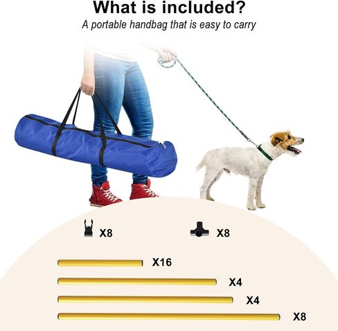 Dog Agility Jump Training Equipment: Dog Agility Jumps Course with Adjustable Height Jump Bars Included Carry Bag - Dog Jumping Hurdles Training Set Indoor & Outdoor (Yellow) in Saudi Arabia