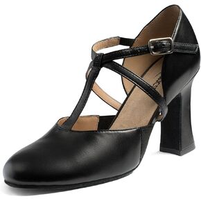 3" Heel Broadway Cabaret T-Strap Shoes, Roxy - SD153