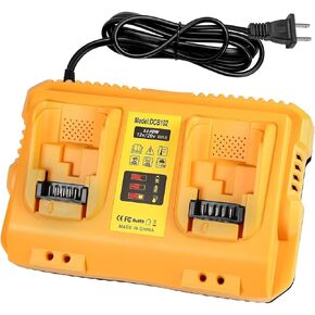 Battery Charger Replacement for Dewalt 20v Battery Charger DCB102 DCB118 DCB105 DCB115 DCB107,Compatible with 12V 20V Max Lithium-ion Battery DCB206 DCB204 DCB230 DCB240 DCB120 DCB126(Yellow)
