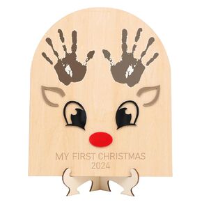 DIY Christmas Footprint or Handprint Art Sign, Baby's First Christmas Footprint Keepsake, Christmas Gift for Grandparents, DIY Mistletoes Footprint Sign (Christmas Footprint Keepsake)